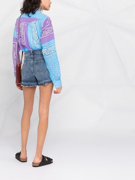 frame Mosaic Flare denim shorts 