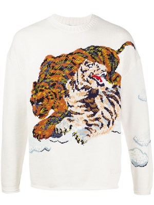 maglietta da uomo con tigre arcobaleno Kenzo