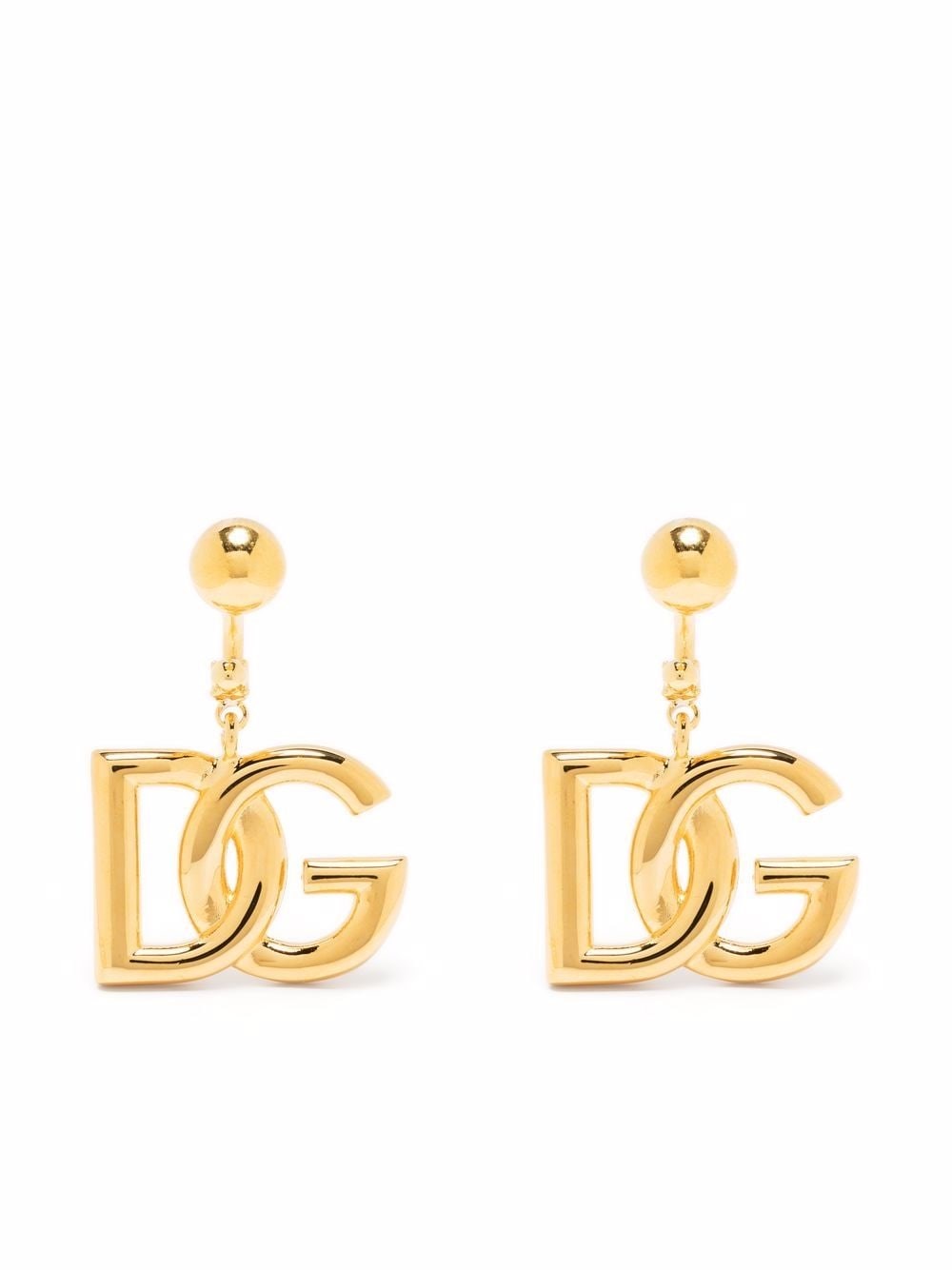 Dolce & Gabbana Chained Earrings With Logo In Gold