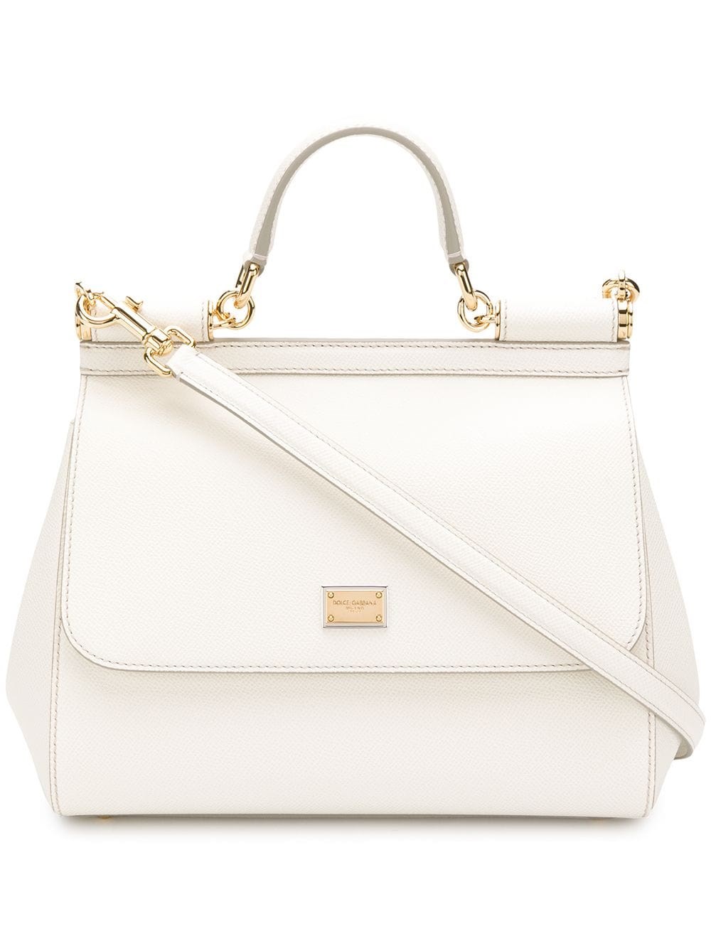 Dolce & Gabbana Small Sicily Shoulder Bag In White