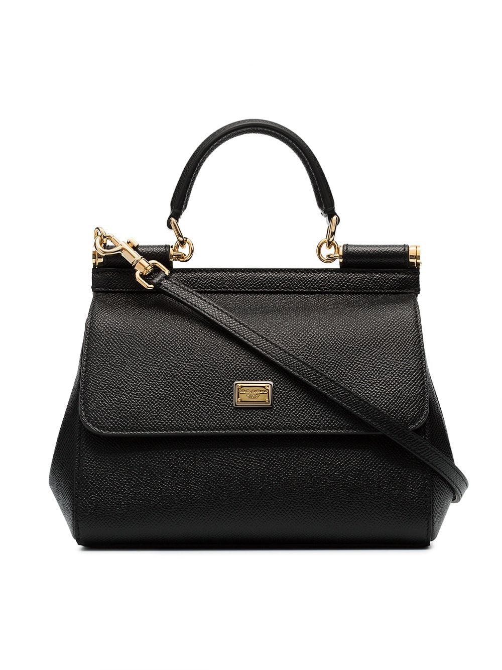 Shop Dolce & Gabbana Shoulder Bag Sicily In Black