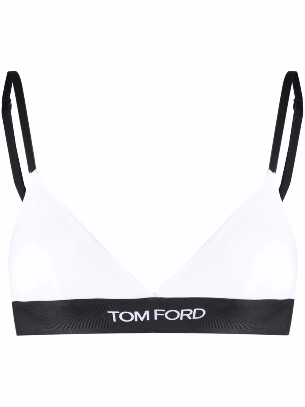 Tom Ford Triangle Bra With Logo Band In White