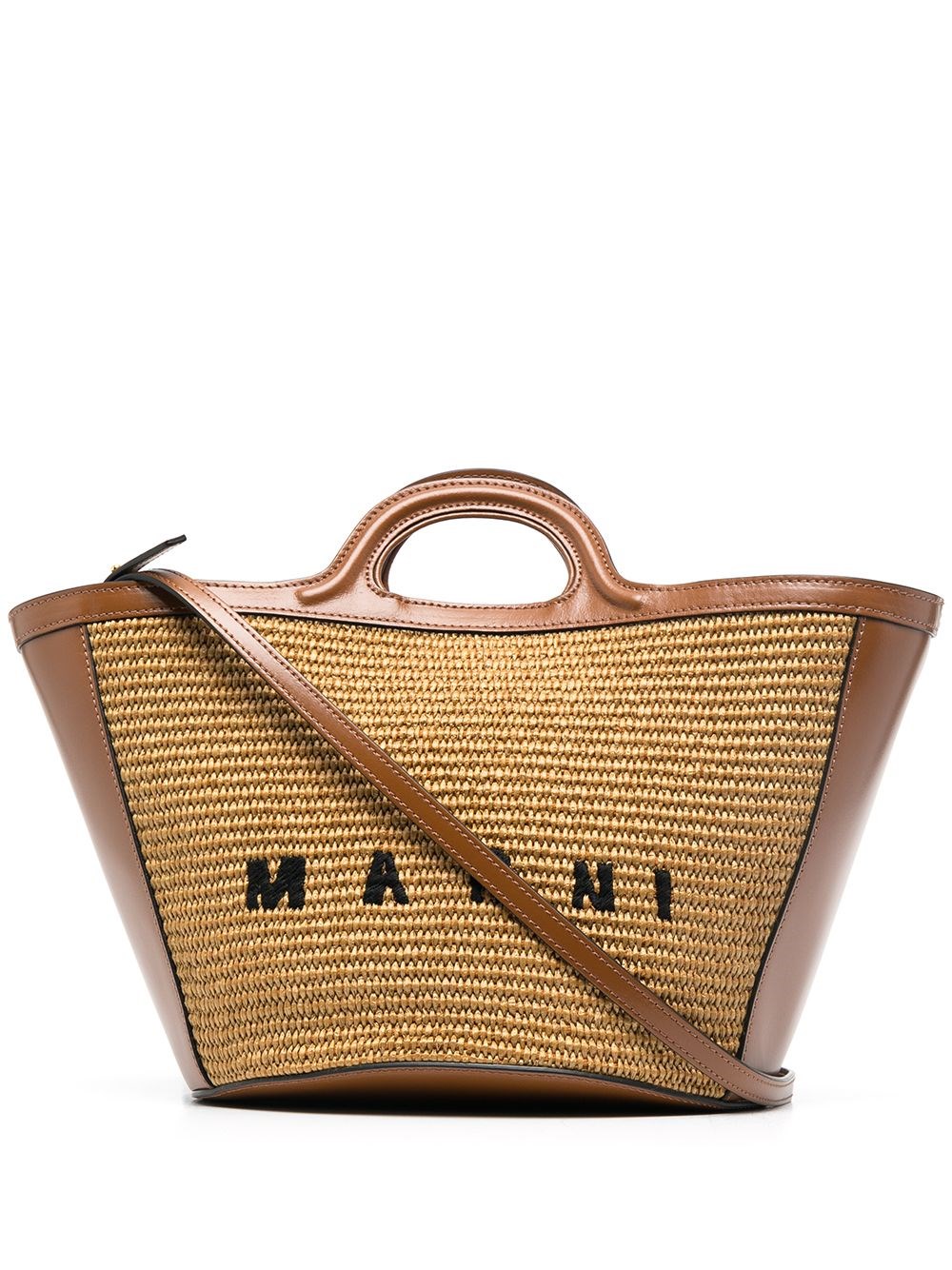 Marni Tote Bag With Embroidery In Brown
