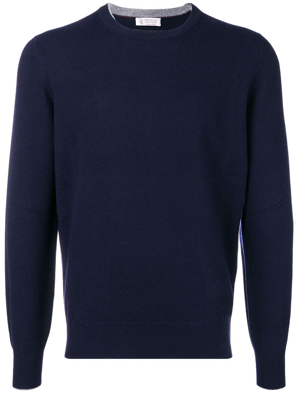 Brunello Cucinelli Cashmere Blend Crewneck Sweater In Blue