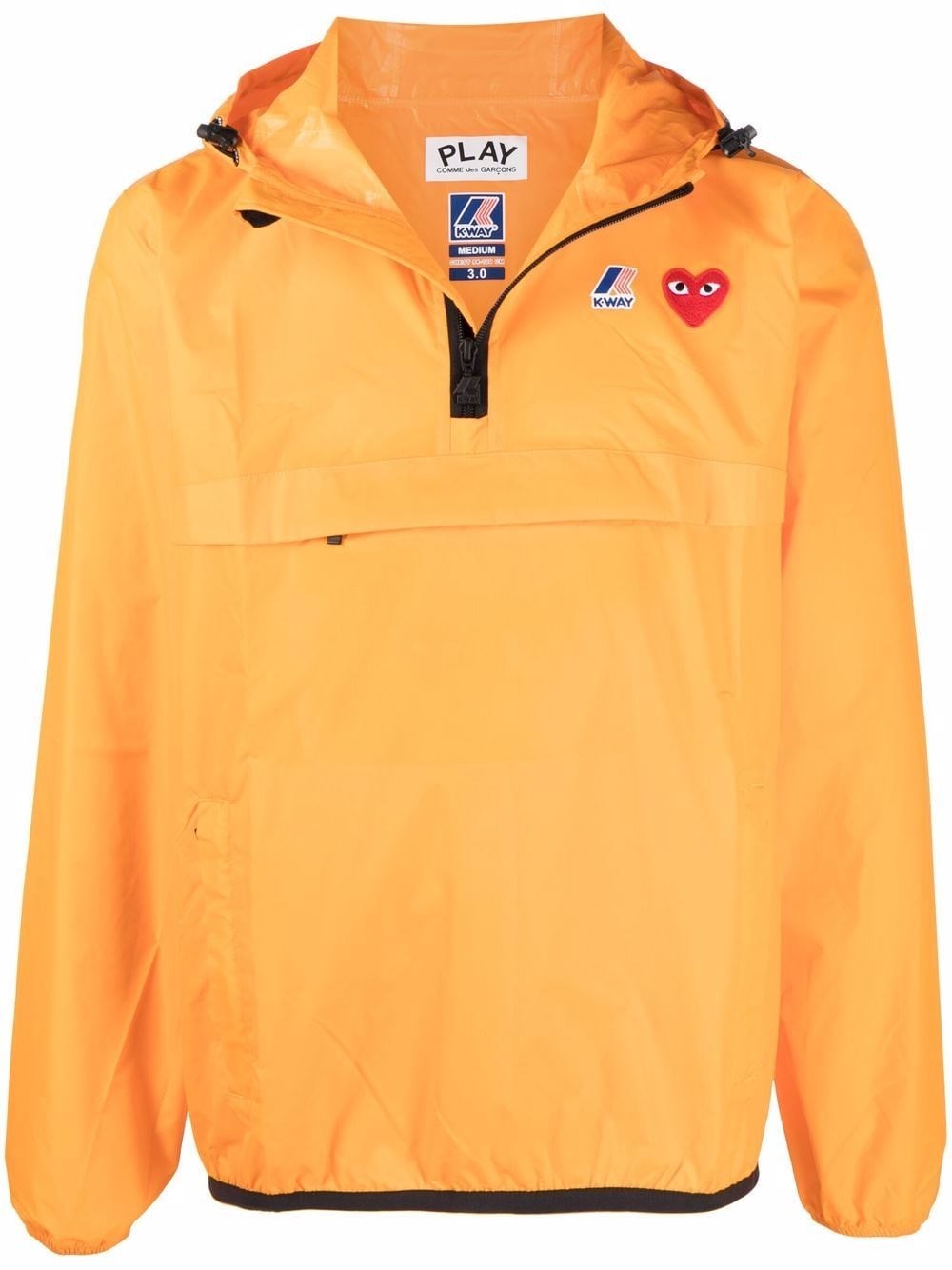 Shop Comme Des Garçons Play X K-way Hooded Jacket In Yellow & Orange