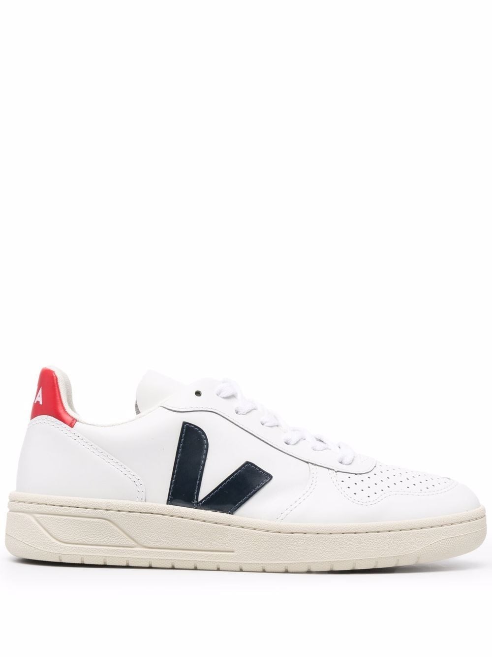 Veja V-10 Leather Extra White Nautico Pekin In White
