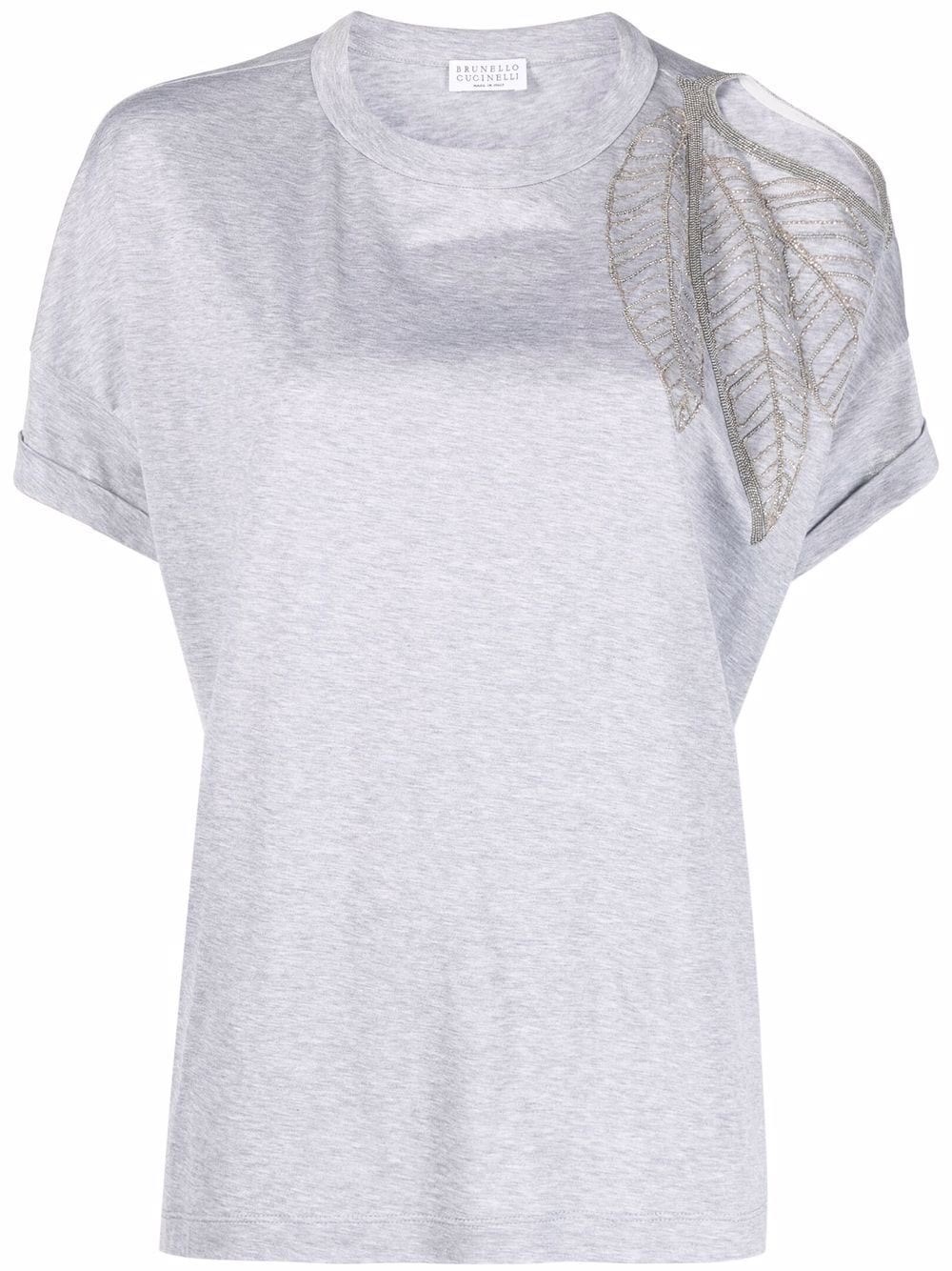 Brunello Cucinelli T-shirt With Print In Grey