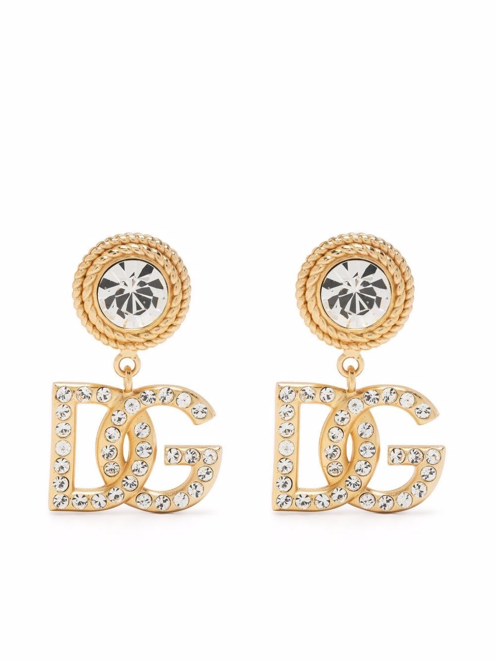 Dolce & Gabbana Earrings With Crystals In Metallic