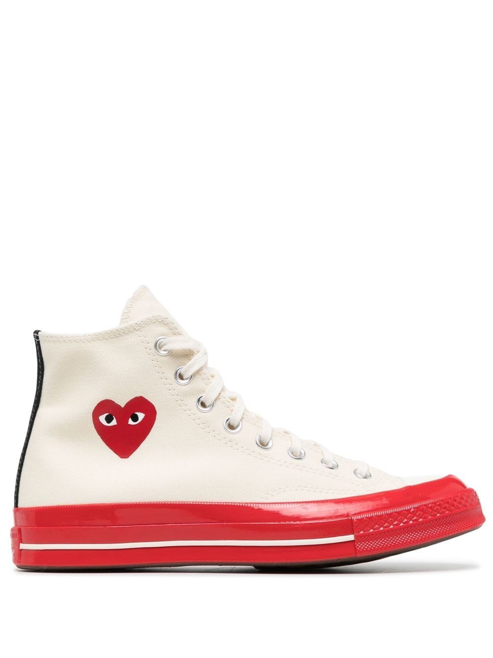Shop Comme Des Garçons Play Chuck 70 High Sneakers In White