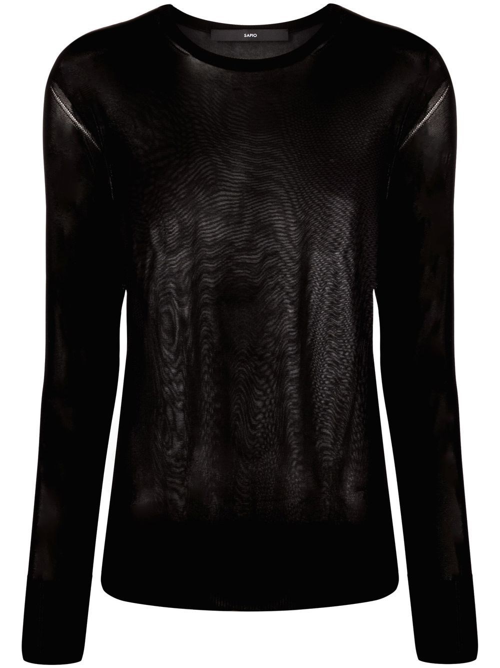 Sapio Round-neck Semi-sheer T-shirt In 