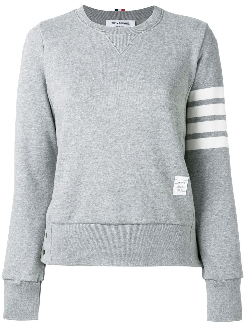 Shop Thom Browne Sweatshirt With Stripes In Grey