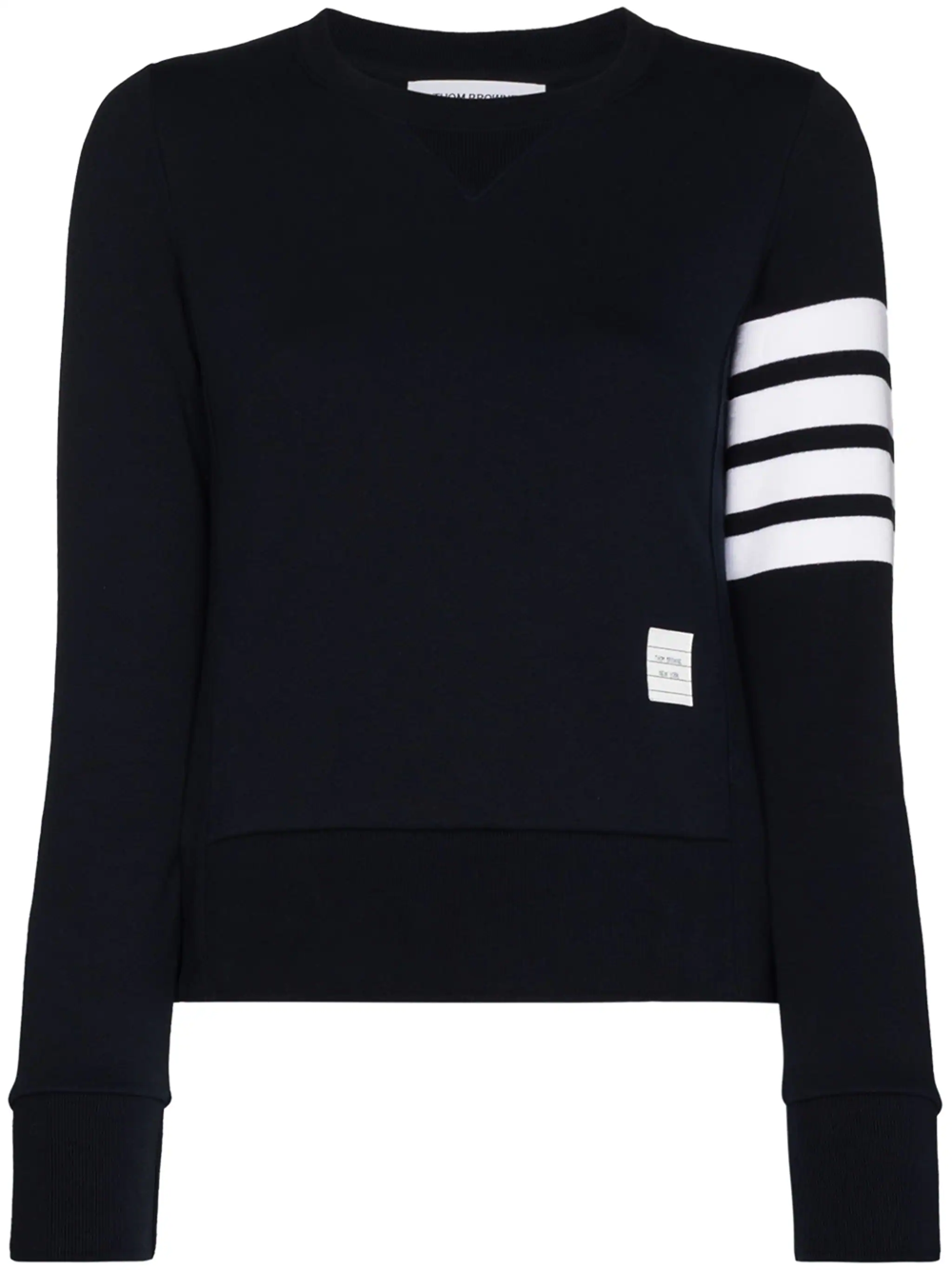 Shop Thom Browne Sweatshirt With Striped Detail In Blue