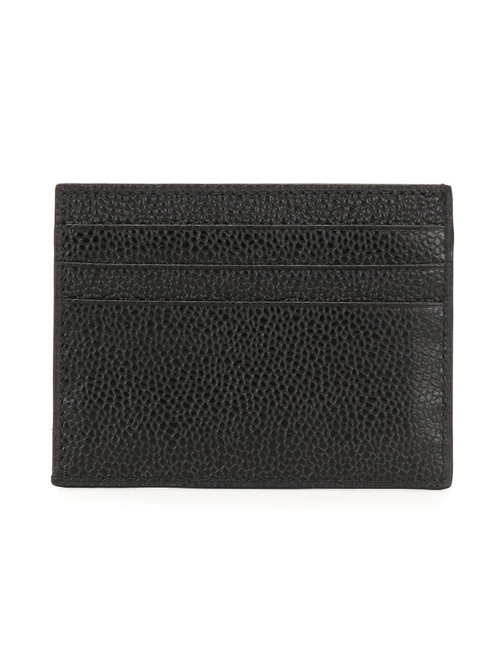 Card Holder With Note Compartment In Black Pebble Grain