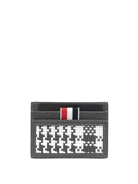 Thom Browne Card Holder With Note Compartment In Black Pebble