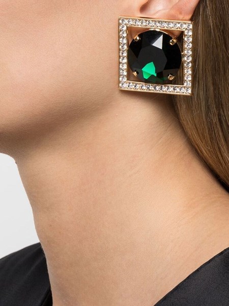 alessandra rich Squared earrings with crystals available on