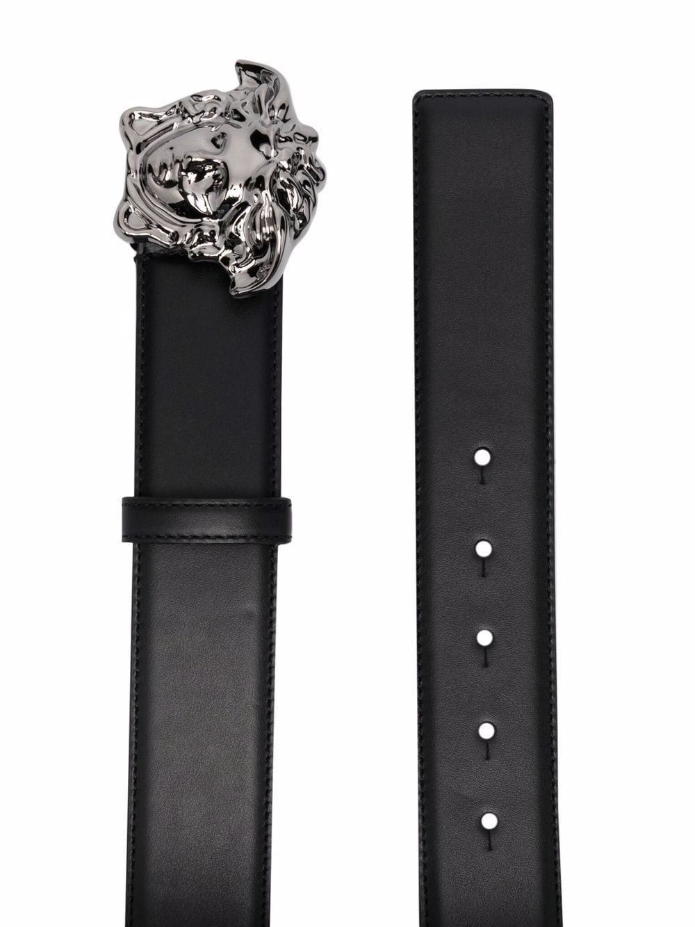 VERSACE MEDUSA BUCKLE BAROCCO BELT BLACK/WHITE