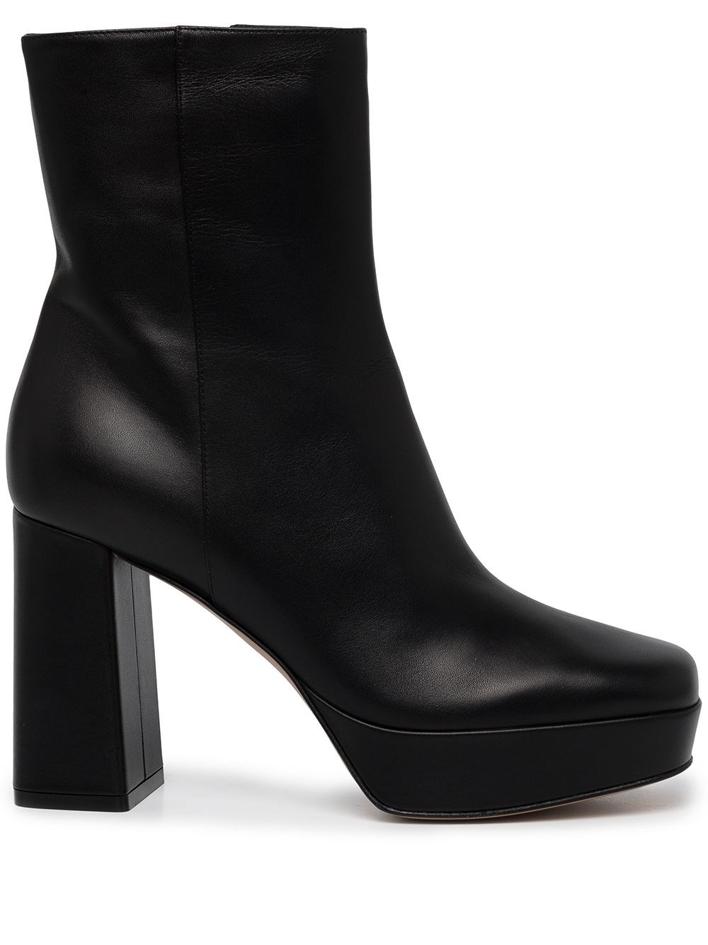 Gianvito Rossi Leather Platform Ankle Boots In Black