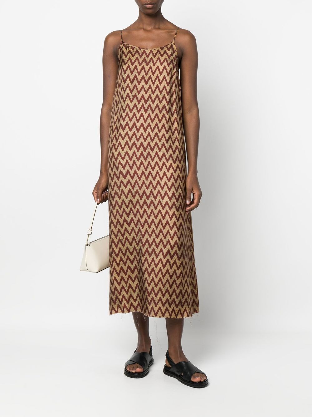 UMA WANG ZIGZAG-PRINT MIDI DRESS