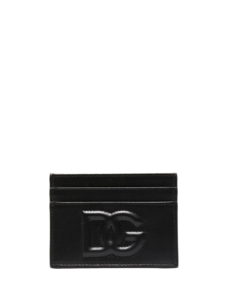 Calfskin Card Holder with Strap and Embossed Logo