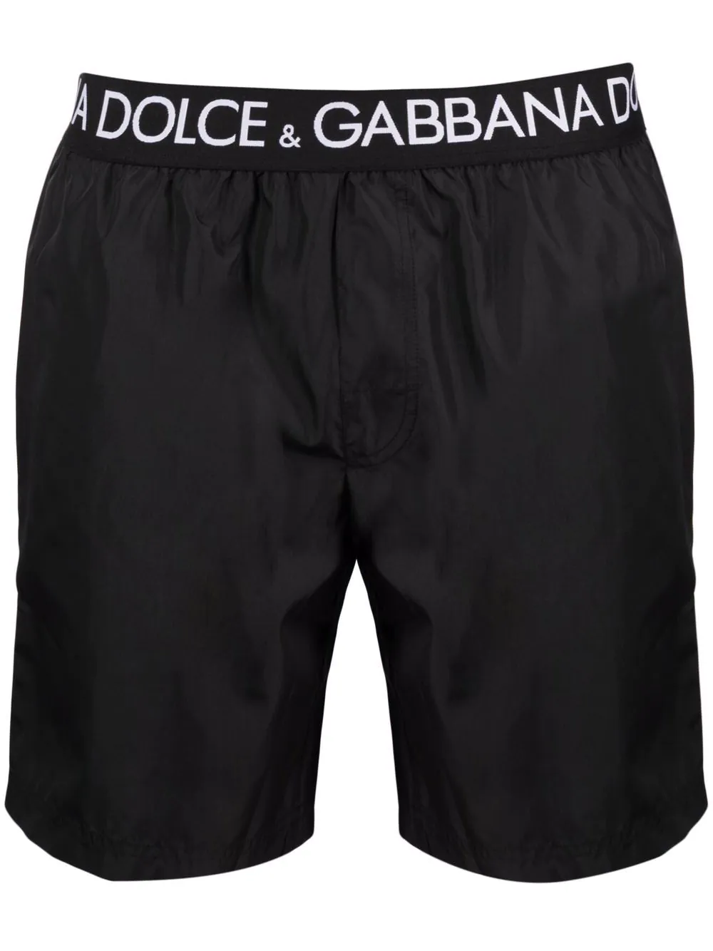 DOLCE & GABBANA SWIM SHORTS WITH LOGO WAISTBAND