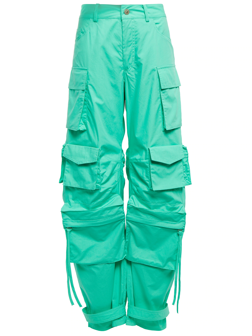 Attico Fern Cotton Canvas Cargo Pants In Green