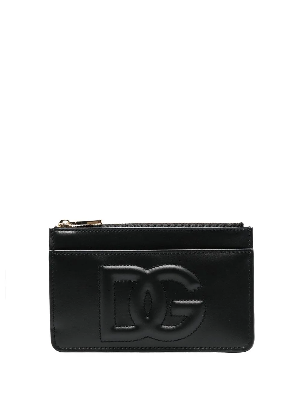 Dolce & Gabbana Black Leather Wallet With Embossed Logo In Black