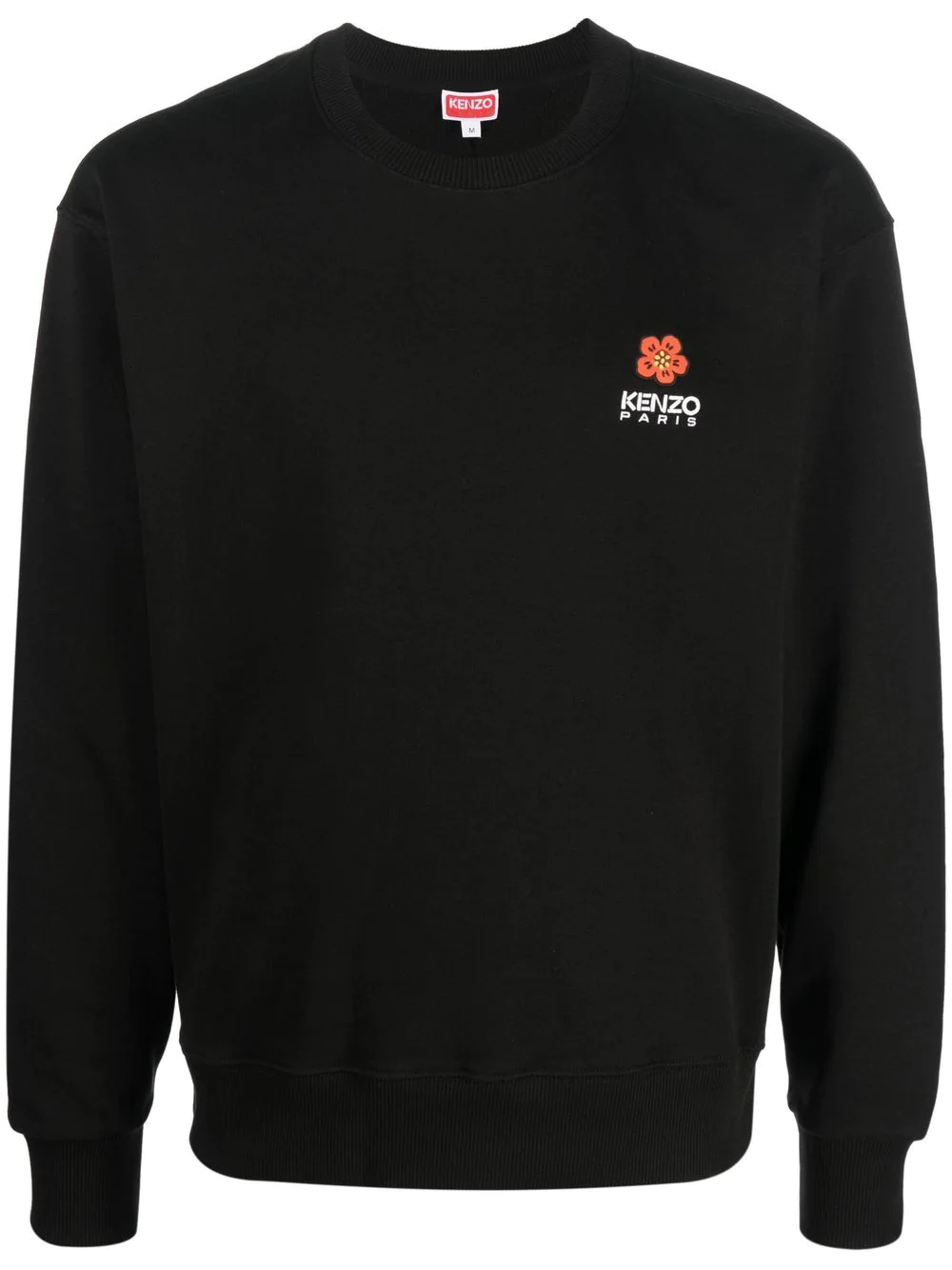 Shop Kenzo Cotton Sweatshirt With Logo Print In Black