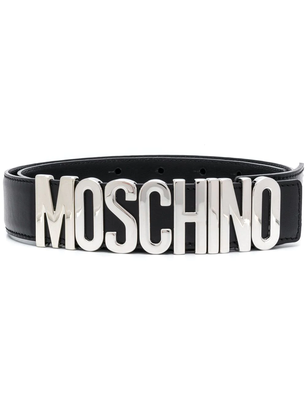 Shop Moschino Belt With Application In Black