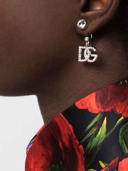 dolce & gabbana logo pendant earrings available on