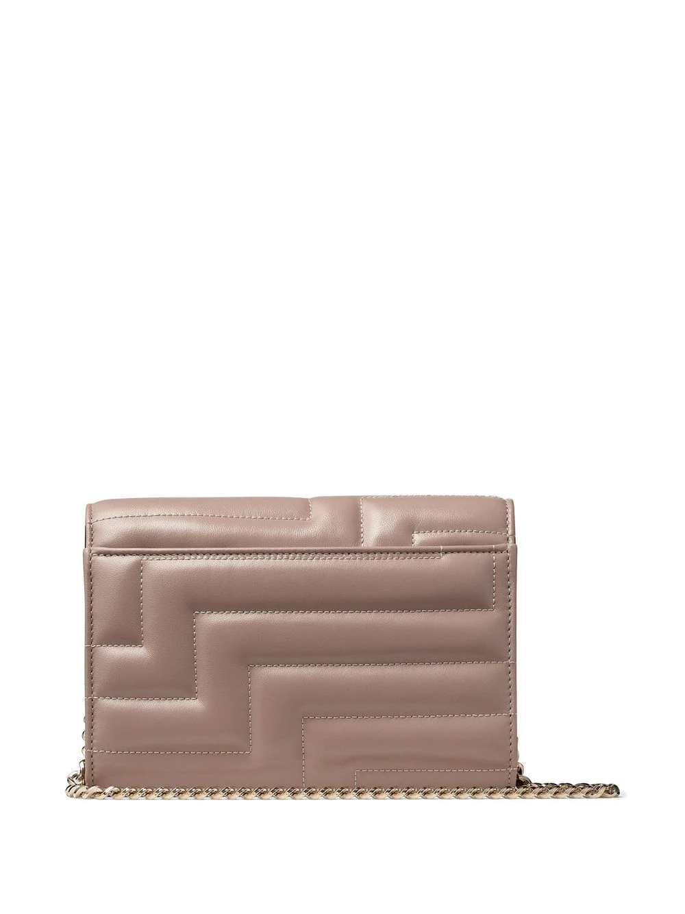 JIMMY CHOO Varenne Avenue Wallet W/Chain Ballet Pink Quilted Nappa