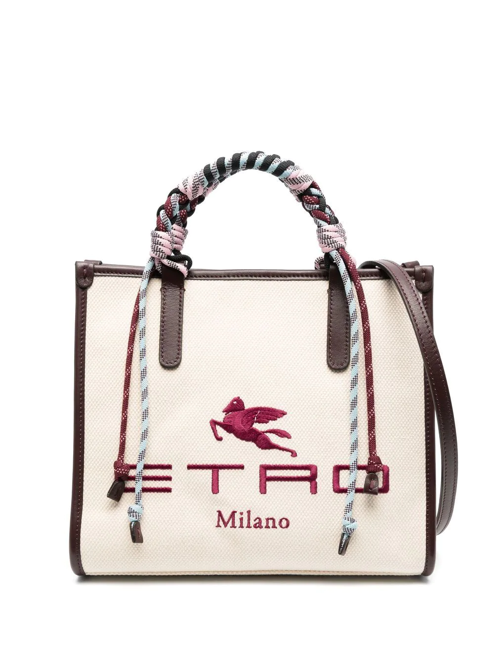 Etro Multicolor Zip Leather Shoulder Bag