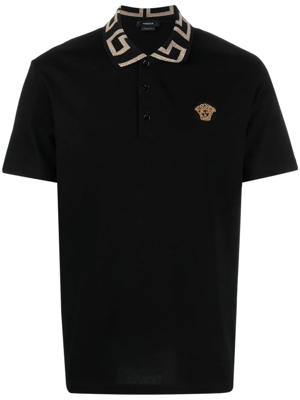 Shop Versace Polo Shirt With Medusa Head Motif In Black