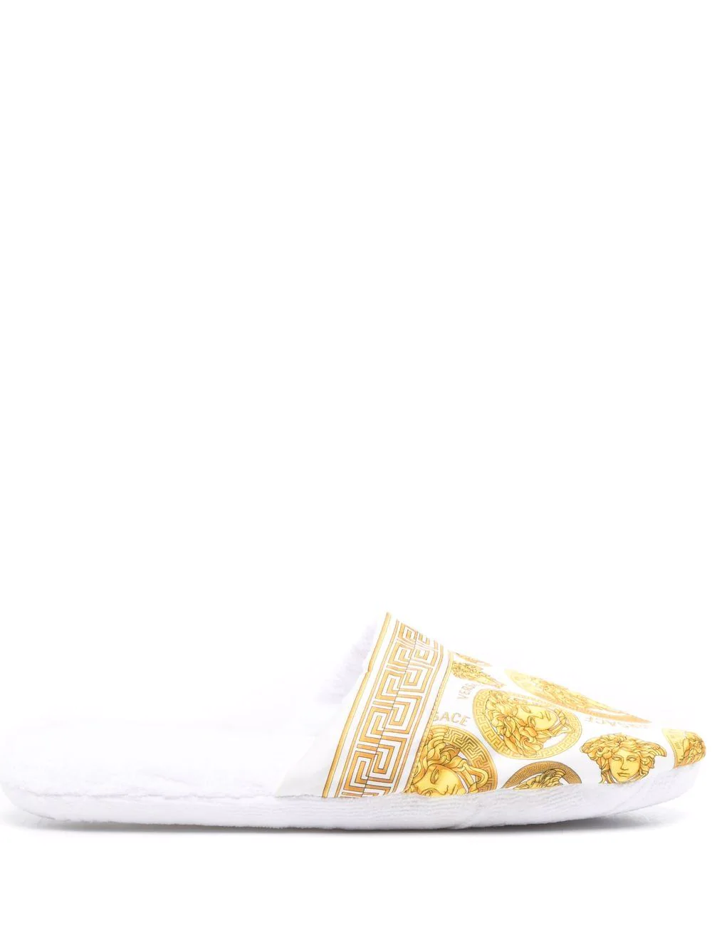 Versace Medusa Head Slippers In White