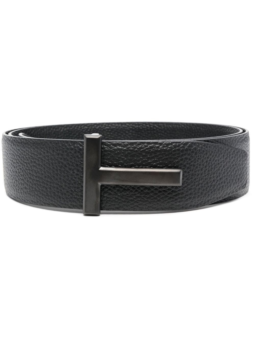 Shop Tom Ford Belt With Reversible Buckle In Black