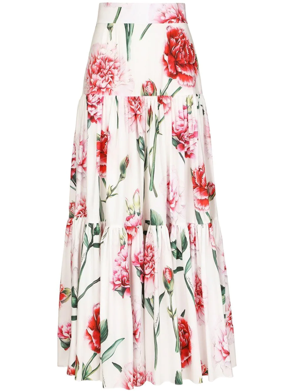 Dolce & Gabbana Floral-print Tiered Maxi Skirt In Multicolour