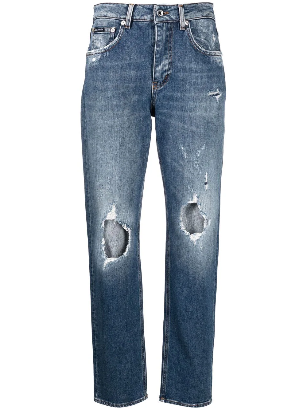 DOLCE & GABBANA DISTRESSED EFFECT JEANS