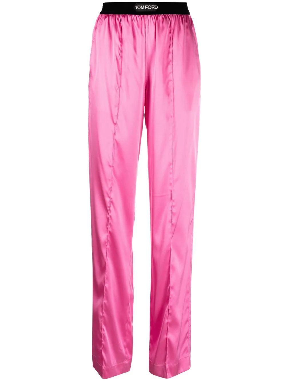 Shop Tom Ford Straight Trousers With Application In Pink & Purple
