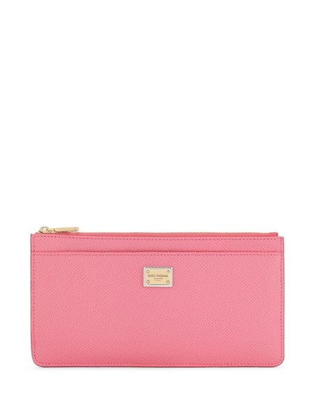 Dolce & Gabbana Dg Logo Leather Card Holder in Pink