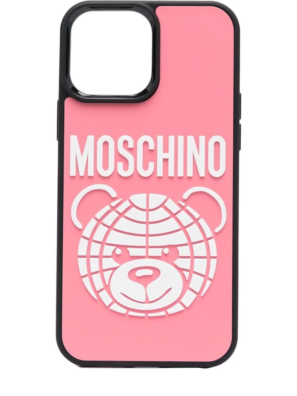 Moschino Bear Print Iphone 12 Pro Max In Pink & Purple