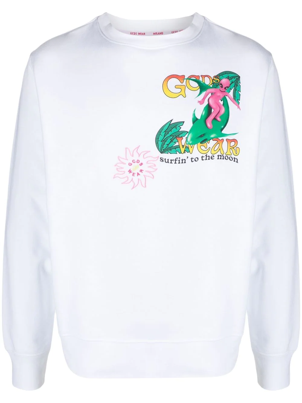 GCDS CREWNECK SWEATSHIRT WITH GRAPHIC PRINT