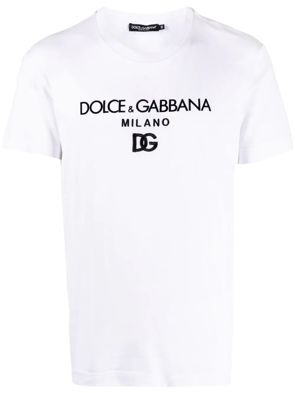 Shop Dolce & Gabbana Short-sleeved T-shirt With Embroidered Logo In White