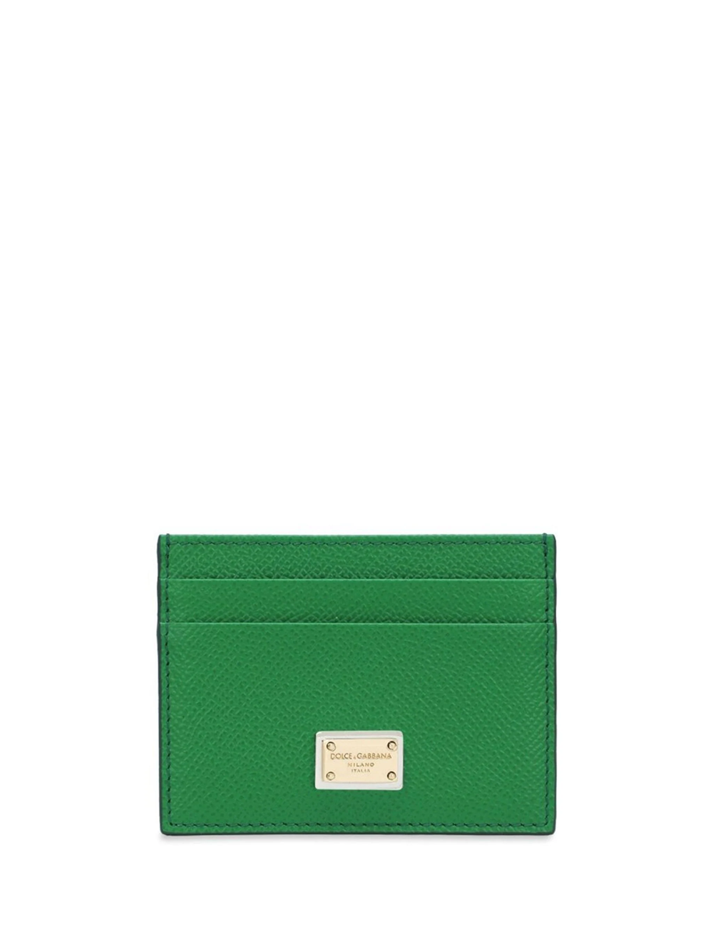 Shop Dolce & Gabbana Dauphine Leather Card Holder In Green