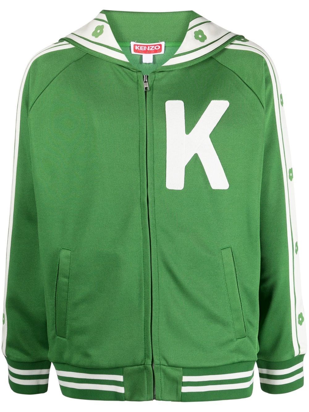 Kenzo Elephant-print Varsity Jacket In Green