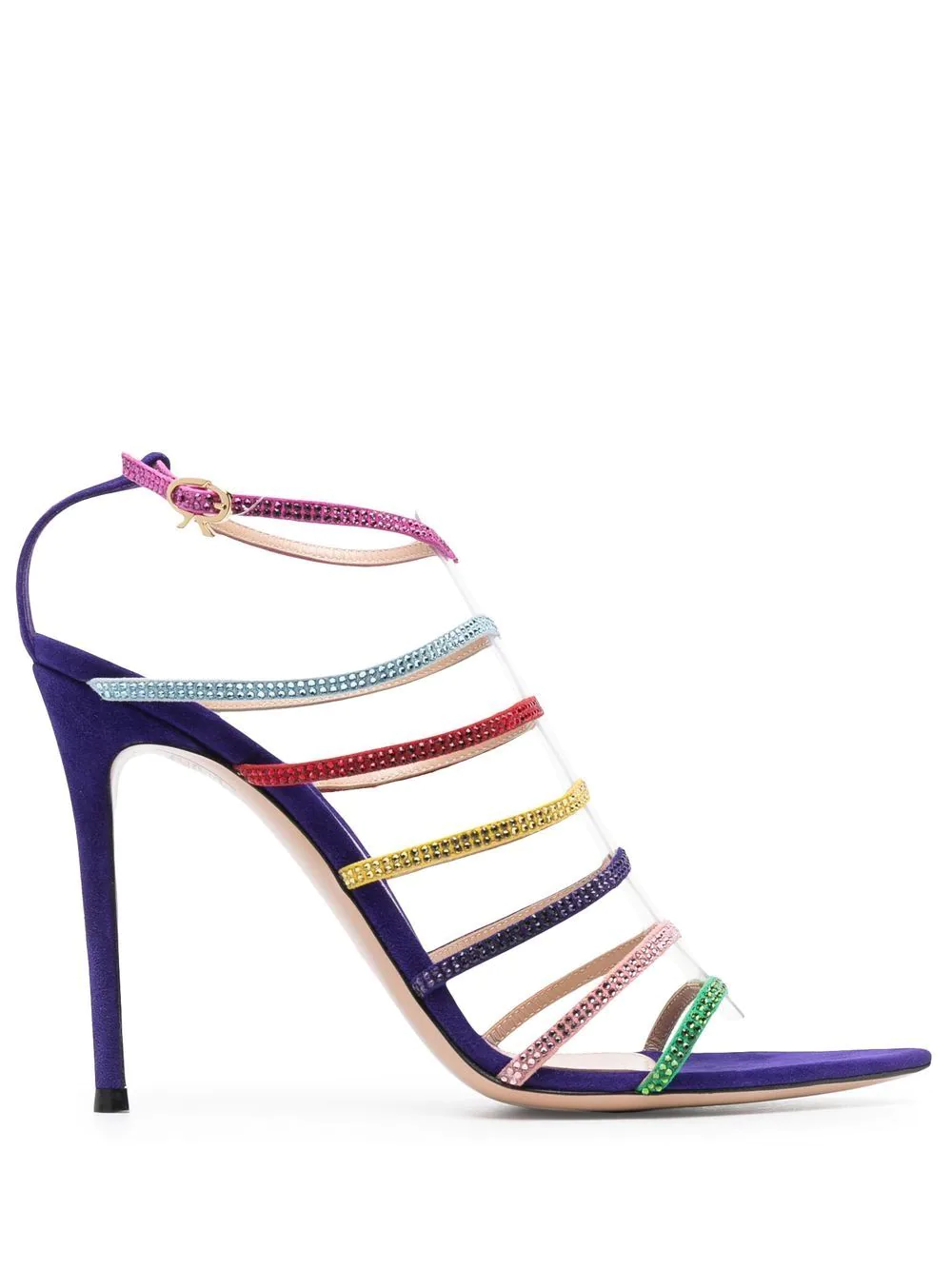 Gianvito Rossi 105 Crystal Embellished Sandals In Multicolour