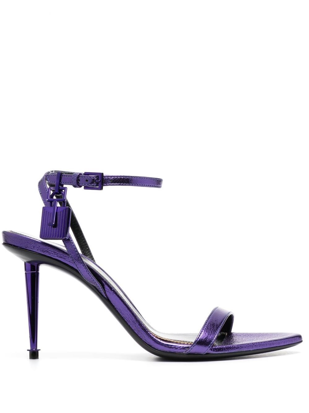 Shop Tom Ford Leather Pointed Toe Sandals In Pink & Purple