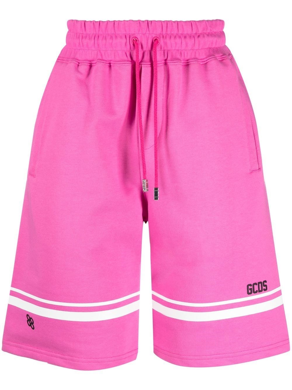 GCDS SPORTS SHORTS WITH LOGO PRINT