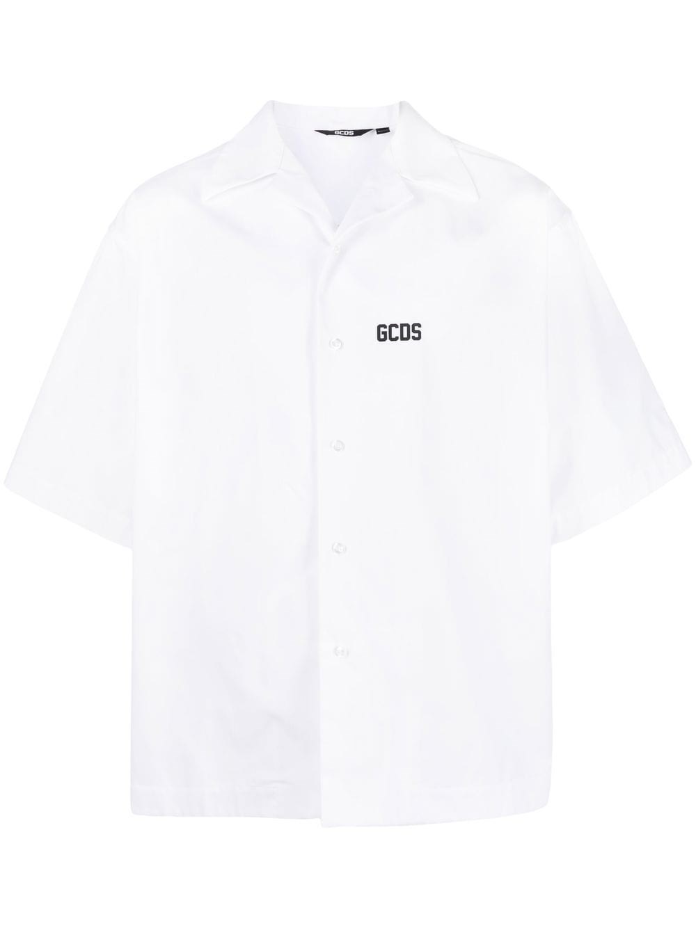 Gcds Logo-print Bowling Shirt In White