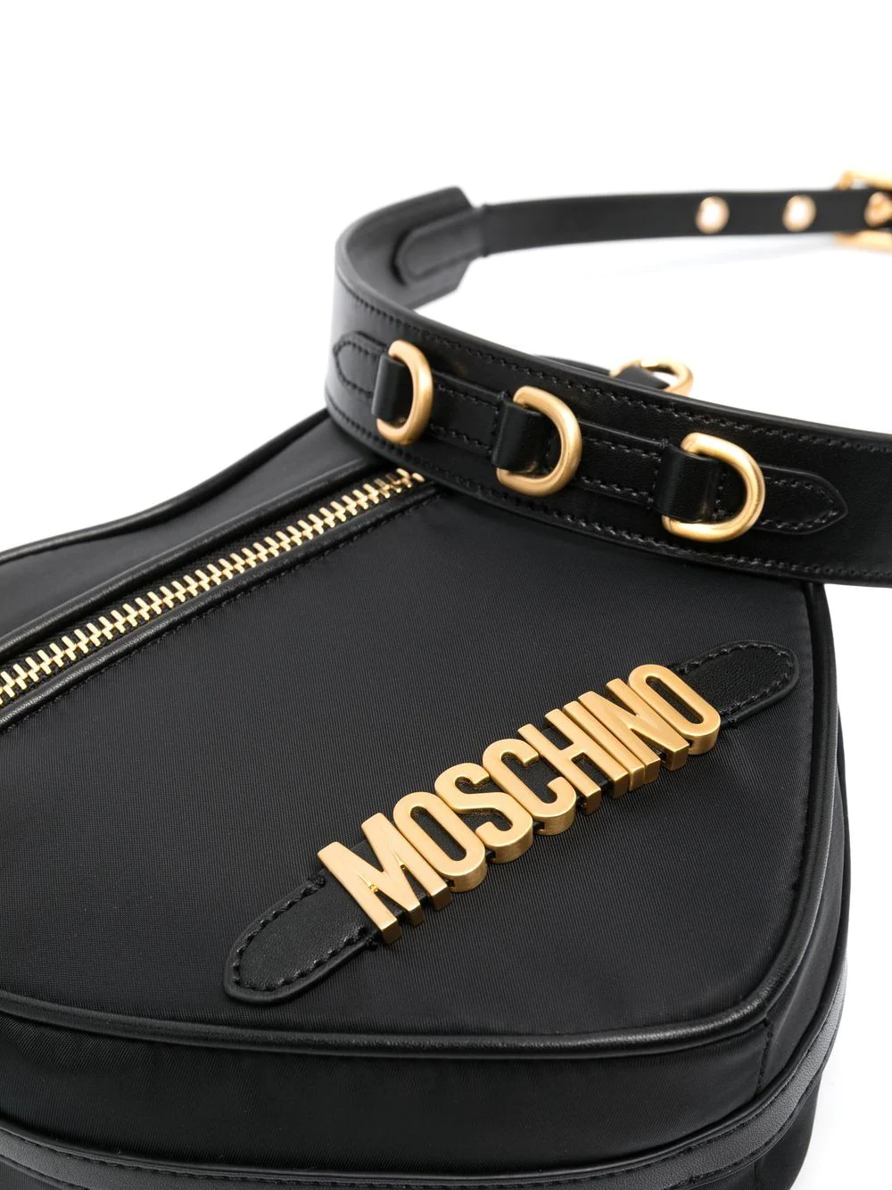 Cra-wallonieShops, Moschino logo plaque shoulder bag