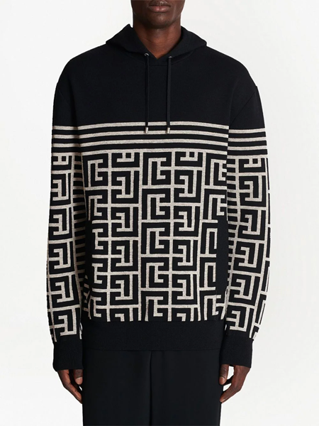 Balmain Men's Monogrammed Hoodie