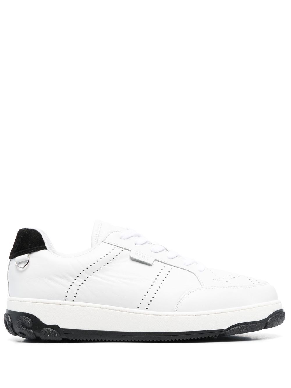 Gcds Two-tone Leather Sneakers In White